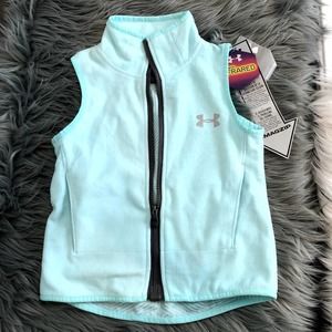 nwt under armour light blue fleece vest size youth girls XS extra small